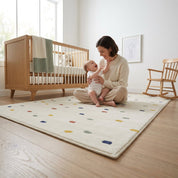 Tapete Infantil Retangular Macio Off-White Poá Colorido Tapete Infantil 07 Kabannas 