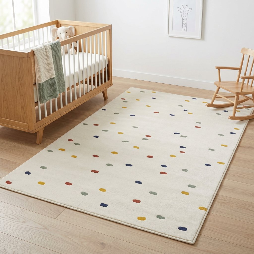 Tapete Infantil Retangular Macio Off-White Poá Colorido Tapete Infantil 07 Kabannas Poá Colorido 60x90 