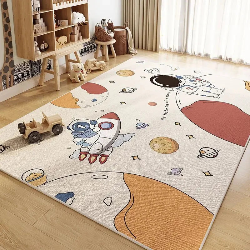 Tapete Infantil Retangular Quarto de Menino Astronauta Tapete Infantil 11 Kabannas Modelo 02 50x80 