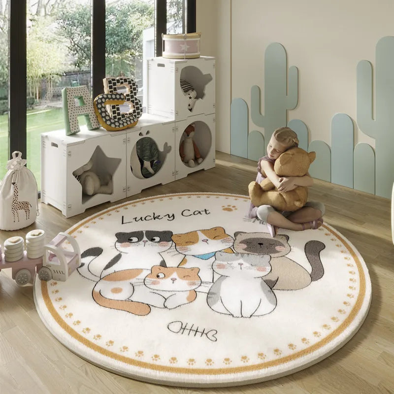 Tapete Quarto Infantil Redondo Decorativo Kabannas Modelo 04 120x120 