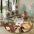 Tapete Quarto Infantil Redondo Decorativo Kabannas Modelo 09 80x80 