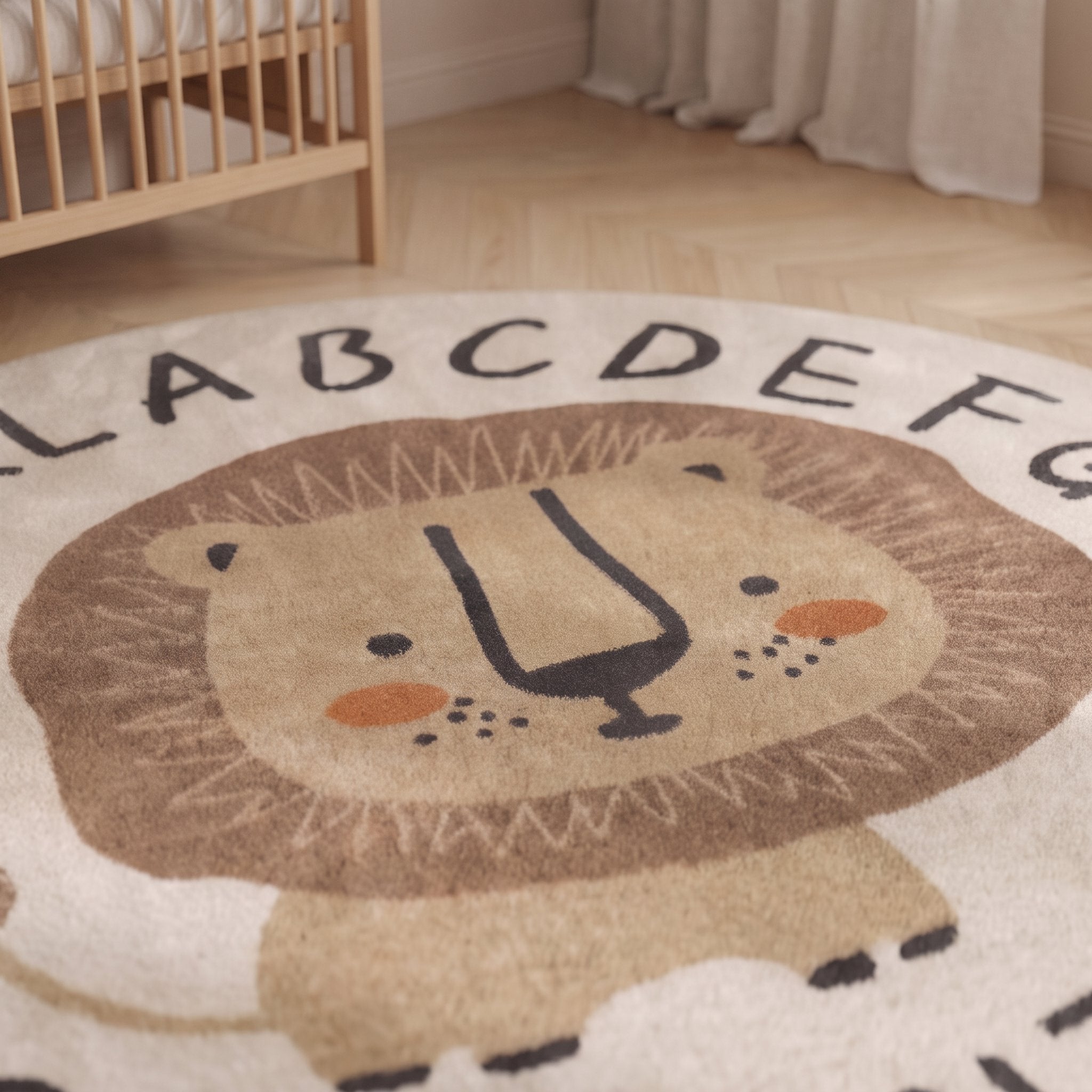 Tapete Redondo Infantil Alfabeto Leão Safari Tapete Infantil 16 Kabannas 