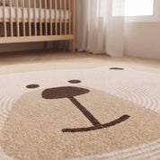 Tapete Redondo Infantil Estampa Urso Antiderrapante Lavável Tapete Infantil 14 Kabannas 