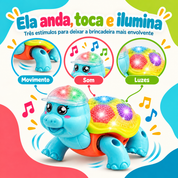 Tartaruga interativa que anda toca e ilumina