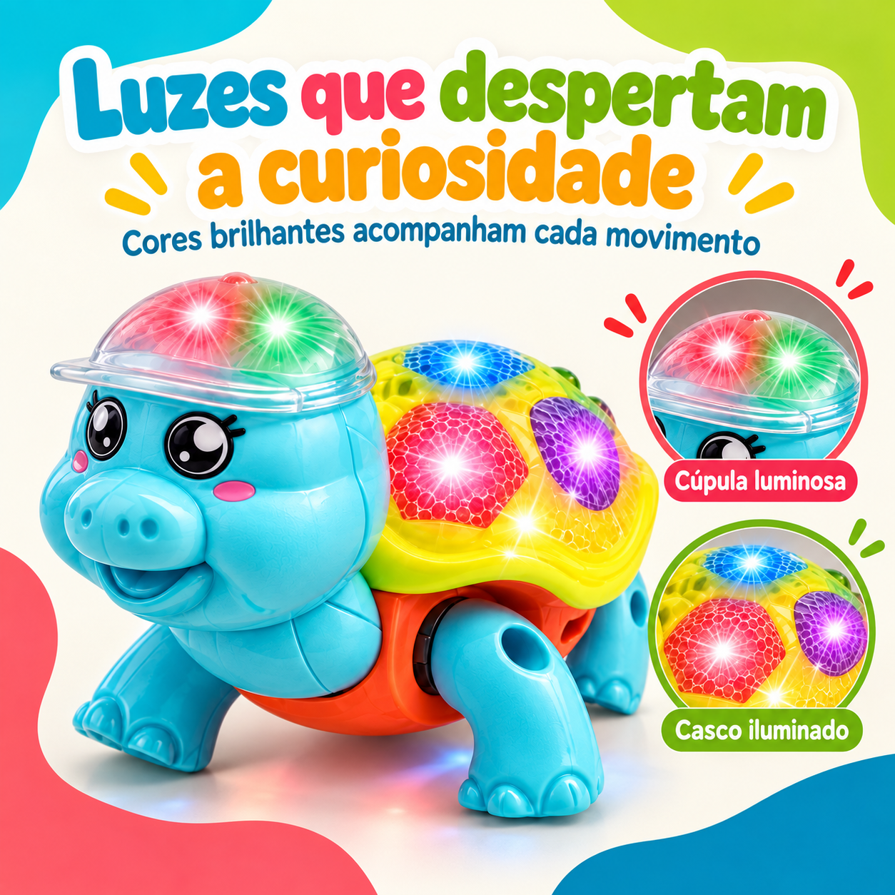Casco e cúpula com luzes coloridas