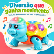 Tartaruga elétrica infantil com som luz e movimento