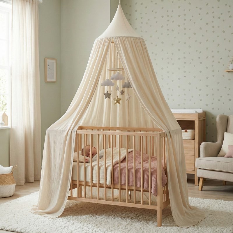 Tenda Dossel Infantil de Algodão para Quarto de Criança
