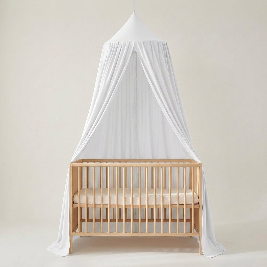 Tenda Dossel Infantil de Algodão para Quarto de Criança Tenda Dossel 01 Kabannas Branco 270x65 cm 