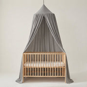 Tenda Dossel Infantil de Algodão para Quarto de Criança Tenda Dossel 01 Kabannas Cinza 270x65 cm 