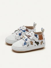 Tênis Bebê Menino Velcro Duplo Dinossauro Sola Antiderrapante 001 Tênis Infantil 05 Kabannas Branco 16 