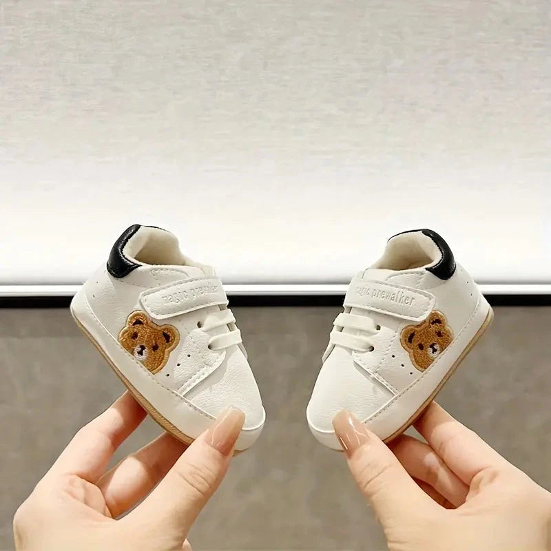 Tênis Bebê Primeiro Passo Menino Menina Estampa Urso Velcro Antiderrapante Calçado Infantil 13 Kabannas 