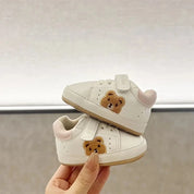 Tênis Bebê Primeiro Passo Menino Menina Estampa Urso Velcro Antiderrapante Calçado Infantil 13 Kabannas Rosa 16 