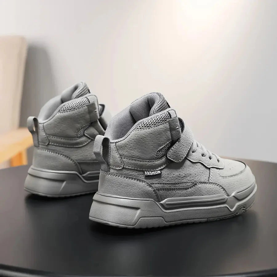 Tênis Cano Alto Infantil Casual Velcro e Cadarço Cabedal Sintético Calçado Infantil 08 Kabannas 