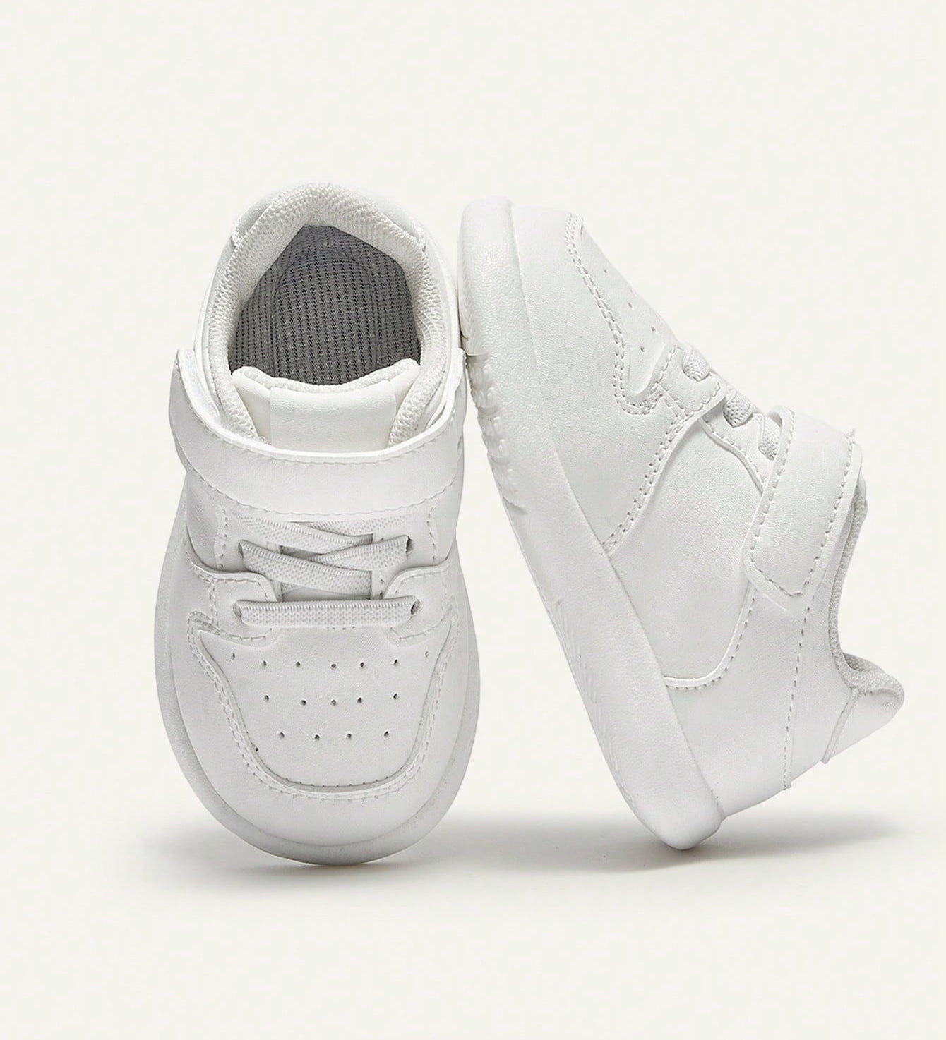 Tênis Infantil Bebê Estilo Sneaker Velcro e Cadarço Couro 001 Tênis Infantil 06 Kabannas Branco 18 