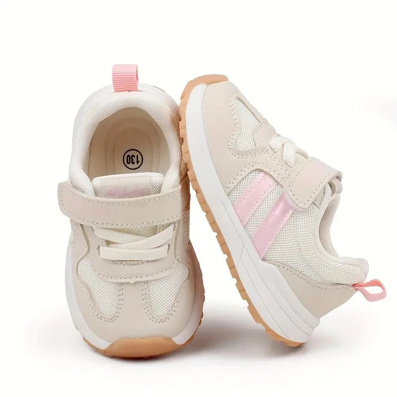 Tênis Infantil Bebê Menino Menina Velcro Sola Antiderrapante Macia Respirável Calçado Infantil 04 Kabannas Rosa 18 