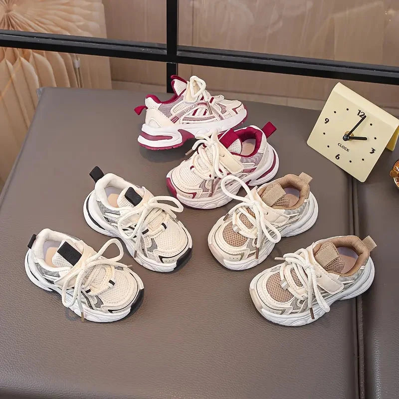 Tênis Infantil Feminino Casual Cano Baixo Respirável Sola EVA Cadarço Calçado Infantil 07 Kabannas 