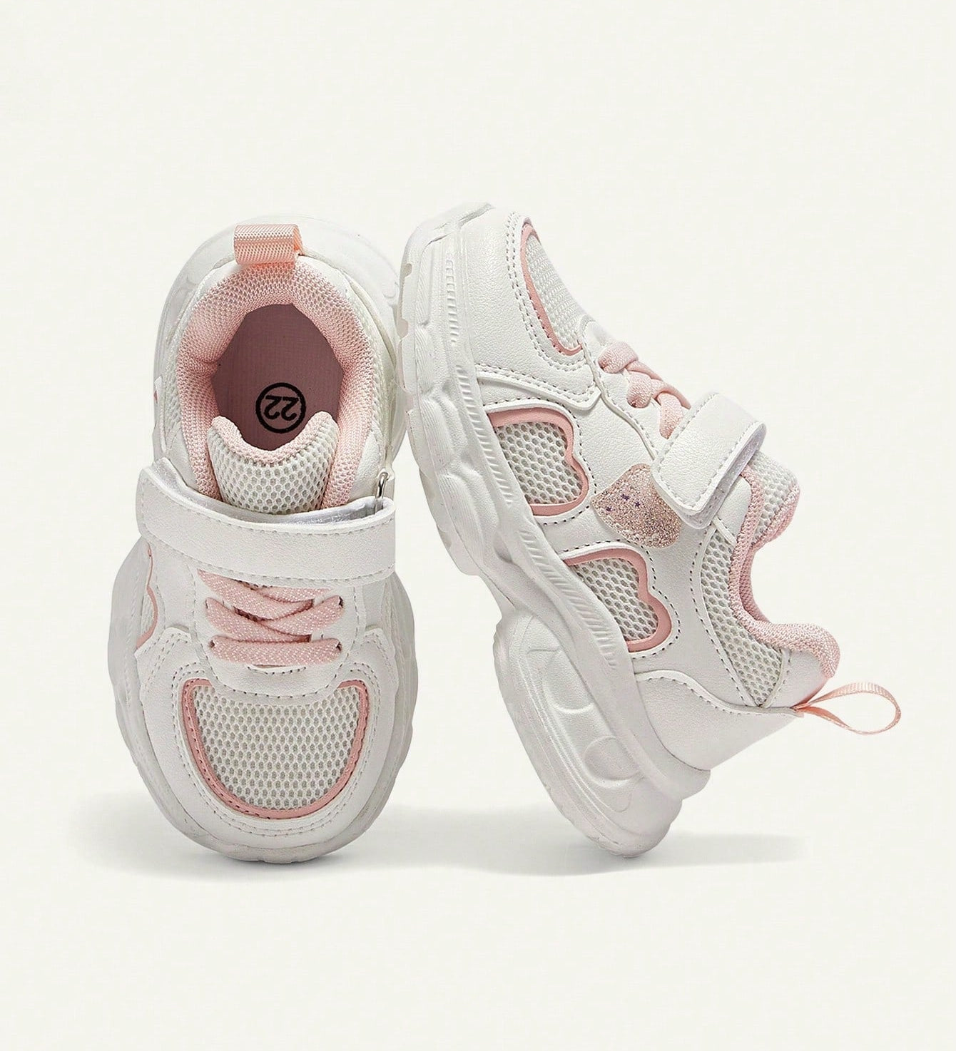 Tênis Infantil Feminino Chunky com Velcro e Cadarço 001 Tênis Infantil 07 Kabannas Rosa e branco 20 