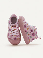 Tênis Infantil Menina Cano Alto Floral 004 Tênis Infantil 15 Kabannas Rosa 18 