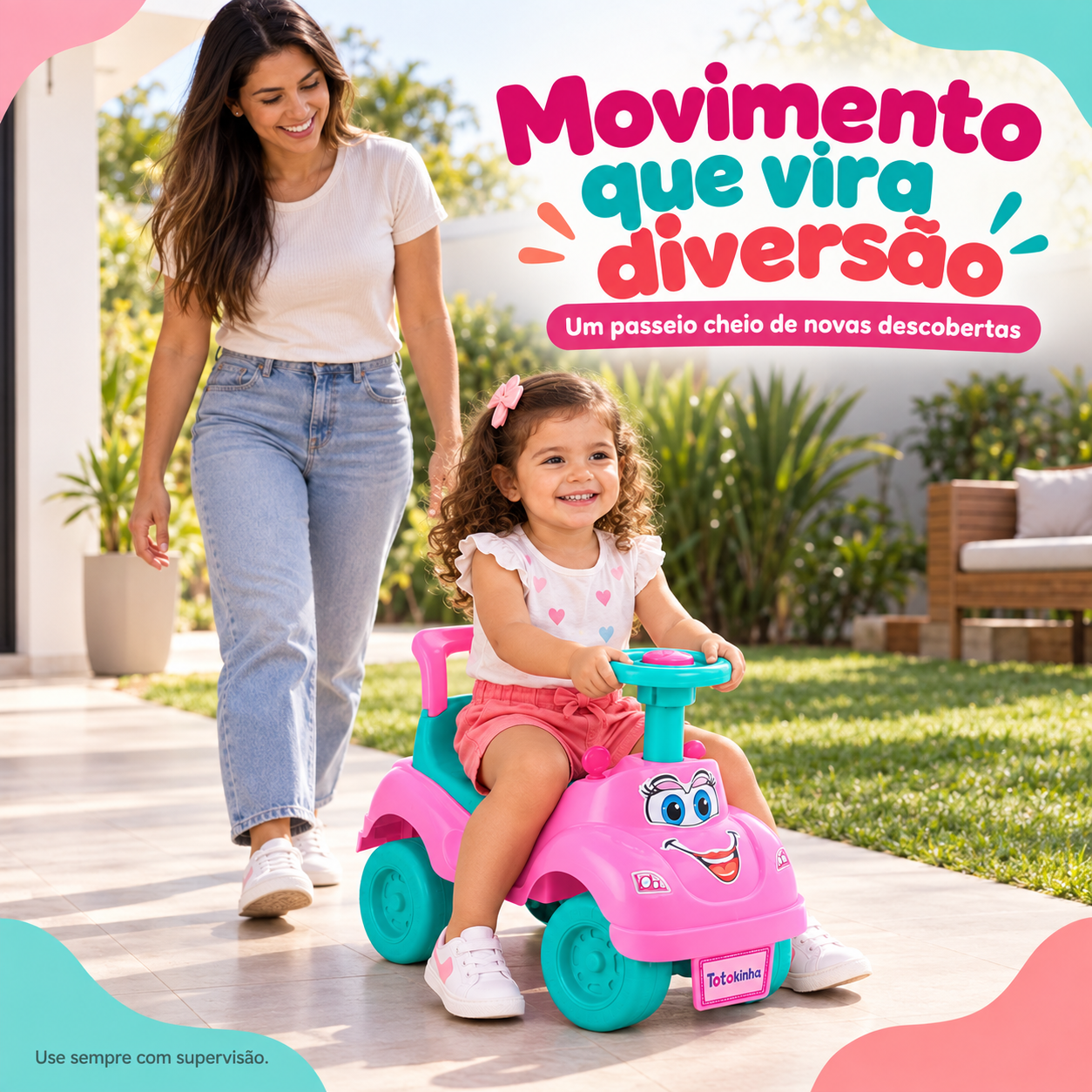 Menina passeando na Totokinha com supervisão