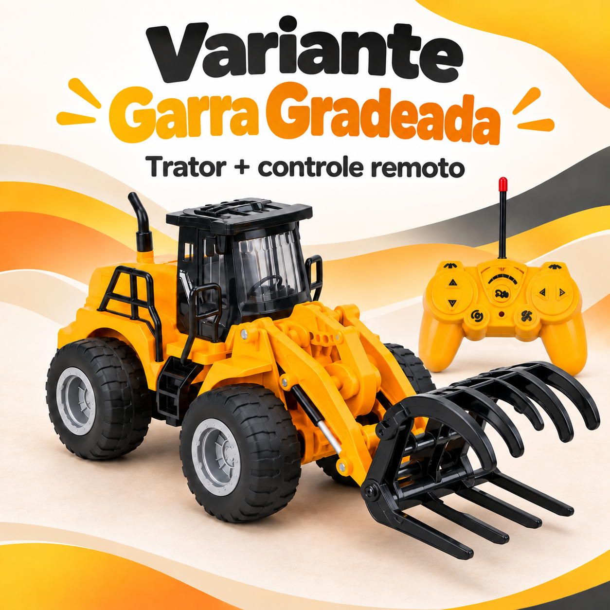 Garra Gradeada do trator de controle remoto