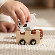 Trem Montessori de Madeira com Animais Brinquedo Educativo Infantil Brinquedos de Madeira 13 Kabannas 