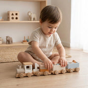 Trem Montessori de Madeira Educativo Brinquedos de Madeira 02 Kabannas 