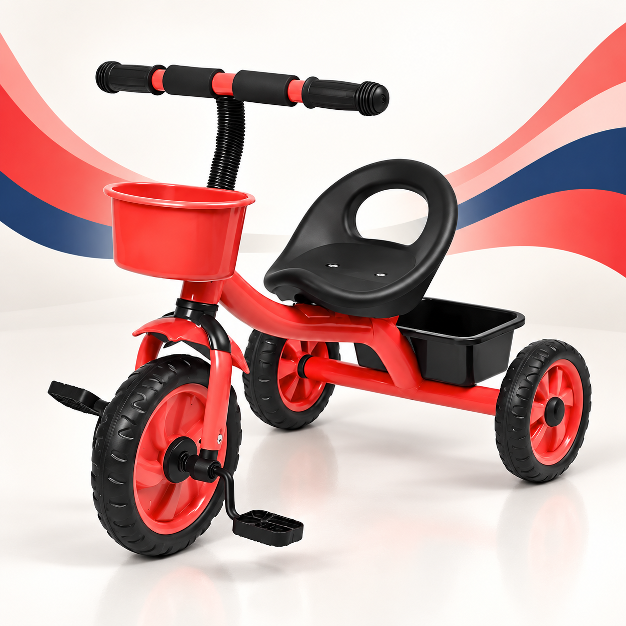 Triciclo infantil vermelho sem empurrador