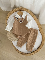 Conjunto Bebê Menino Body Calça Gravata Borboleta Xadrez