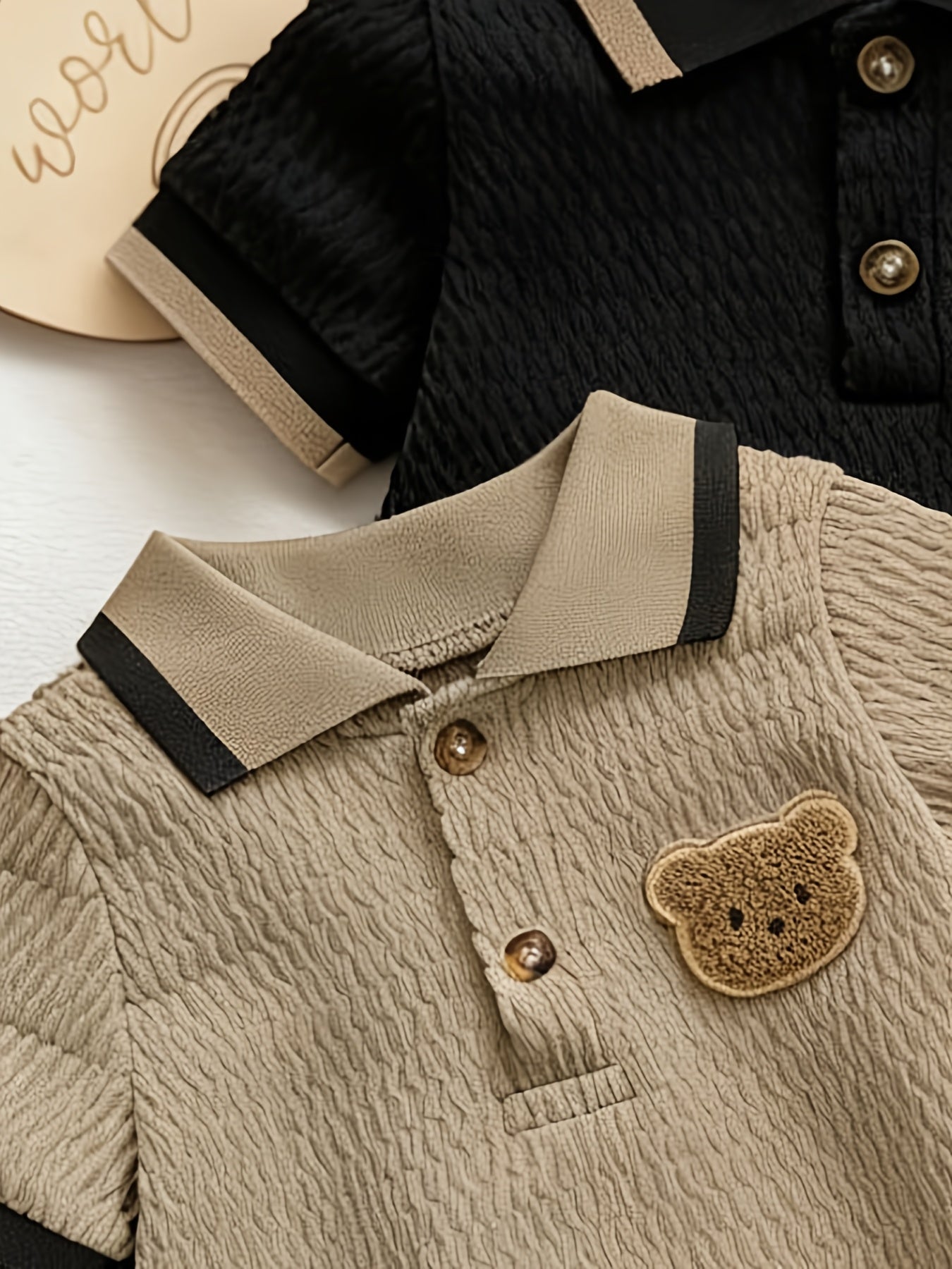 Kit Macacão Body Bebê Menino Polo Urso Bordado