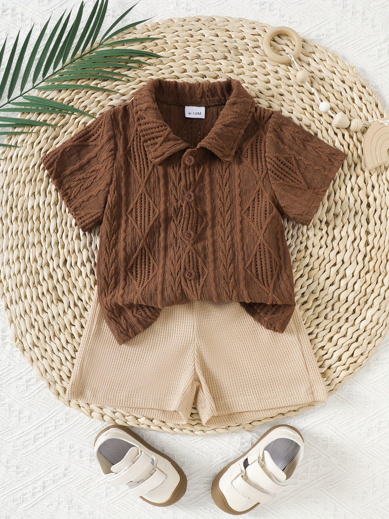 Conjunto 2 Peças Bebê Menino Camisa Polo Jacquard Manga Curta e Shorts