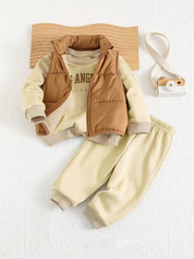 Conjunto Bebê Menino 3 Peças Moletom Los Angeles Calça e Colete