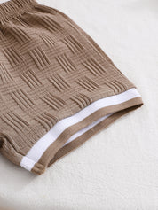 Conjunto Infantil Masculino 2 Peças Polo e Shorts Jacquard