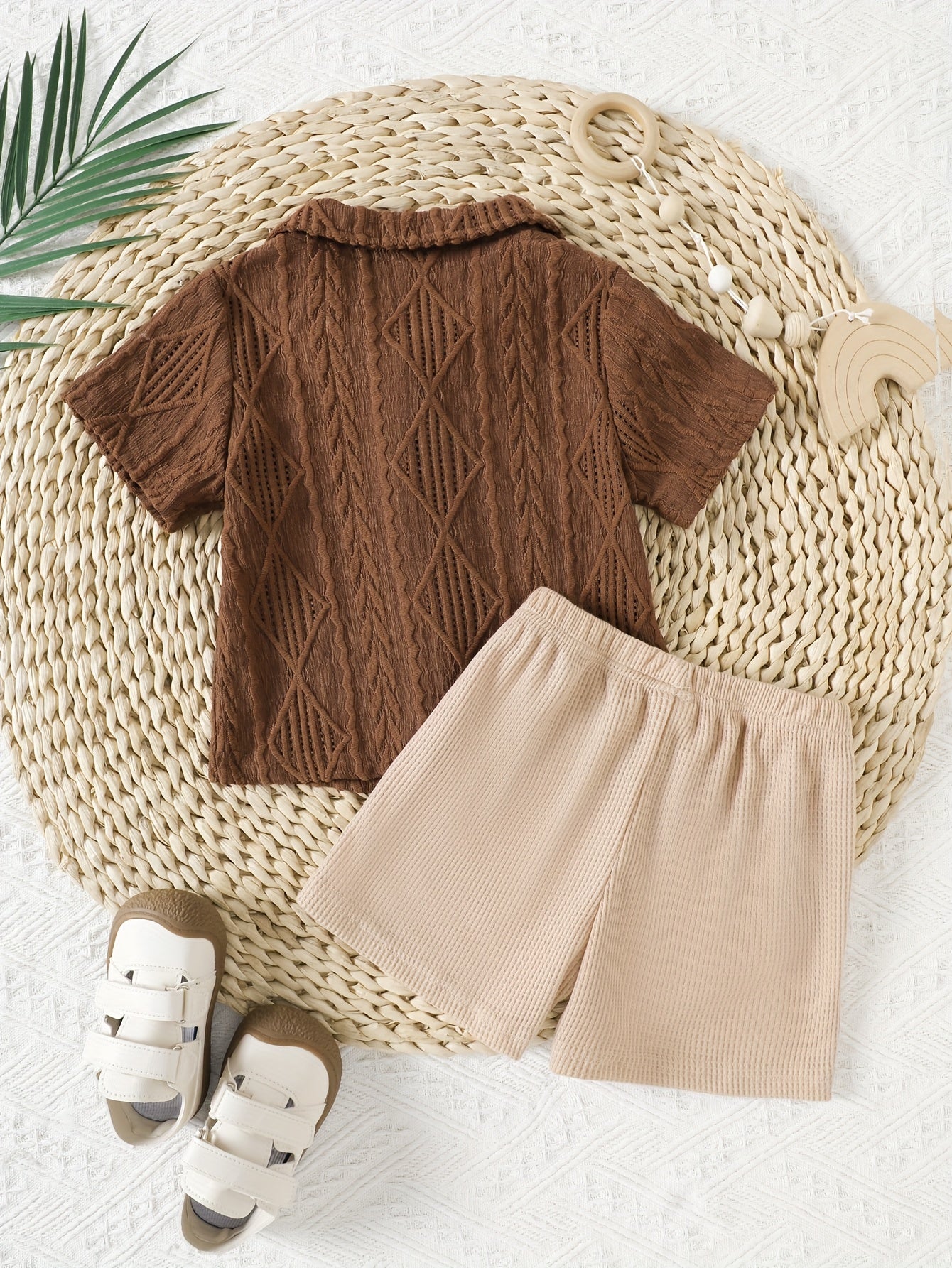 Conjunto 2 Peças Bebê Menino Camisa Polo Jacquard Manga Curta e Shorts