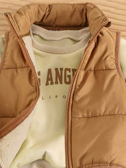 Conjunto Bebê Menino 3 Peças Moletom Los Angeles Calça e Colete
