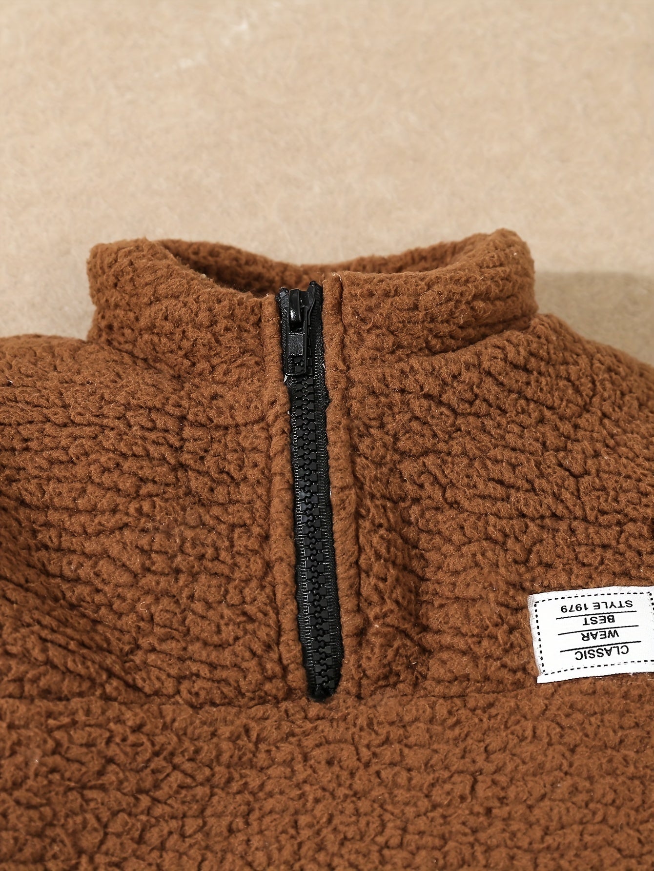 Conjunto Bebê Fleece 2 Peças Blusa Gola Alta Zíper e Calça Jogger
