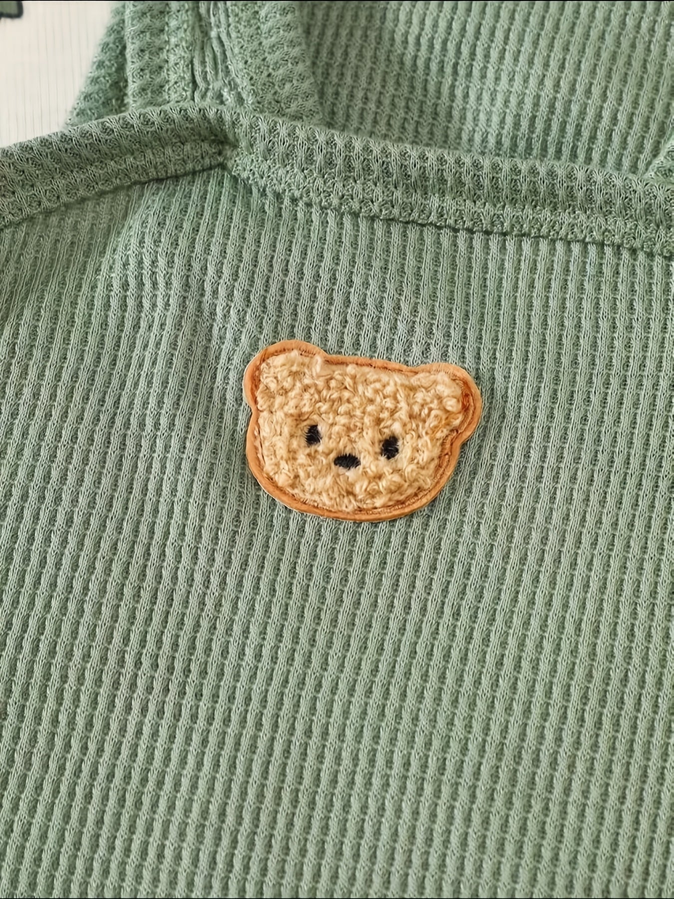 Conjunto 2 Peças Bebê Menino Body Manga Longa e Jardineira Canelada Urso
