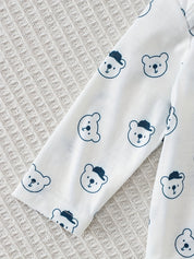 Conjunto Bebê Menino 2 Peças Camiseta Manga Longa Urso e Jardineira Bombazine