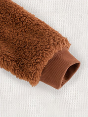 Conjunto 2 Peças Bebê Menino Moletom Pelúcia Urso e Calça Cintura Elástica