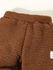 Conjunto Bebê Fleece 2 Peças Blusa Gola Alta Zíper e Calça Jogger