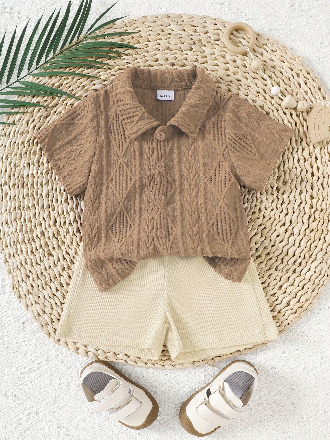 Conjunto 2 Peças Bebê Menino Camisa Polo Jacquard Manga Curta e Shorts