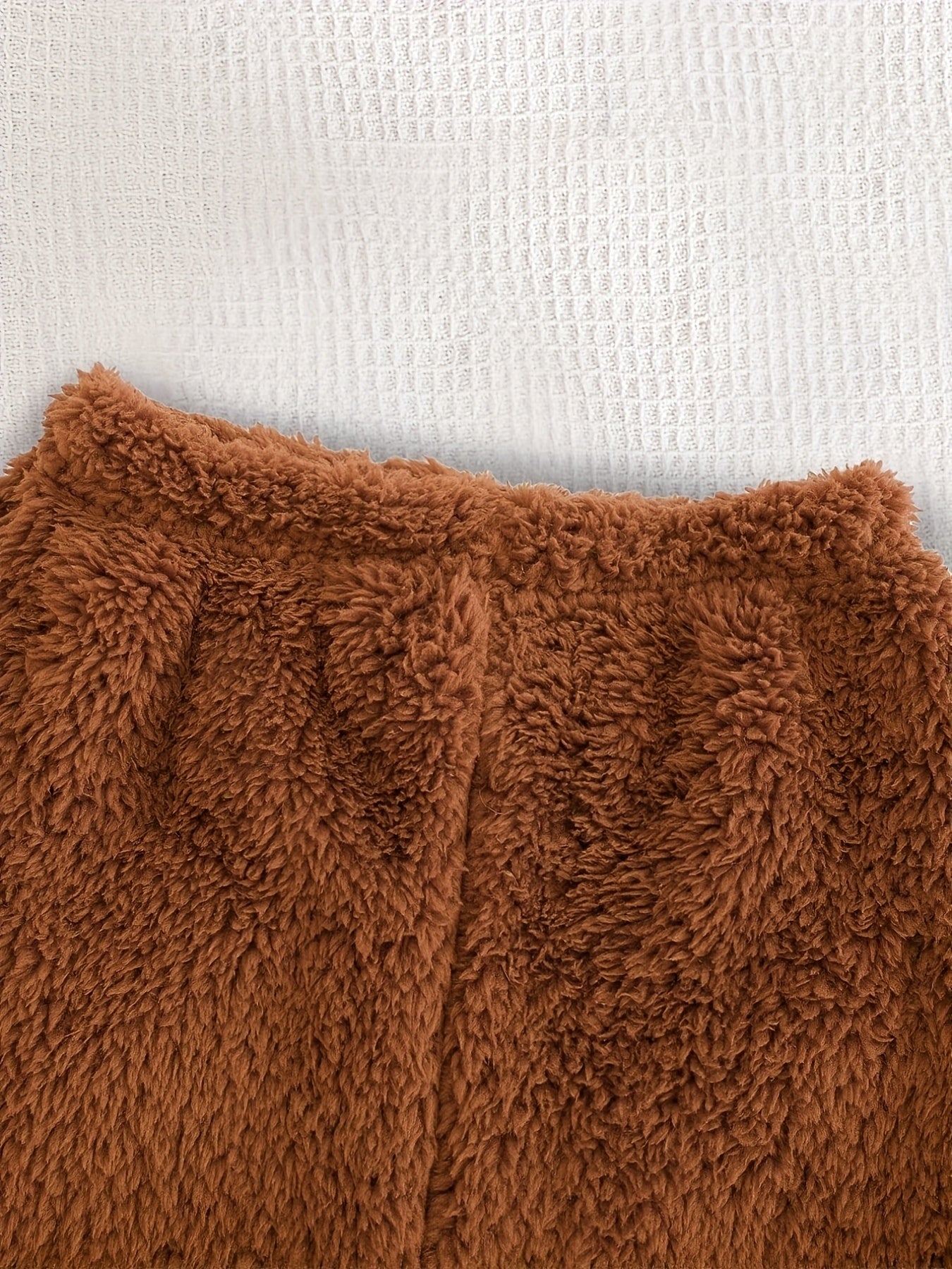 Conjunto 2 Peças Bebê Menino Moletom Pelúcia Urso e Calça Cintura Elástica