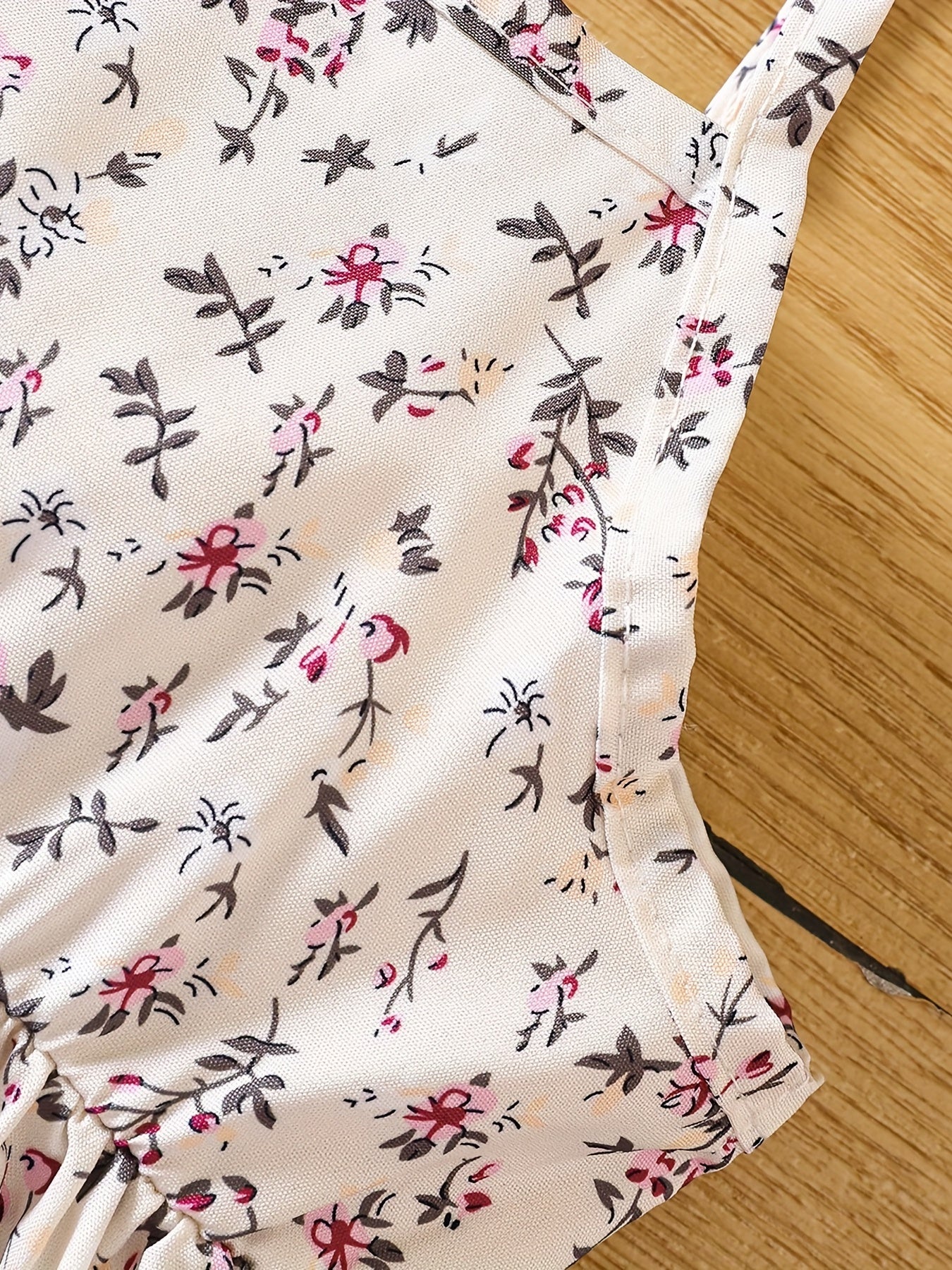 Conjunto 2 Peças Bebê Menina Vestido Floral com Casaco Cropped Veludo Cotelê