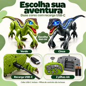 Opções verde e cinza do velociraptor recarregável por USB-C
