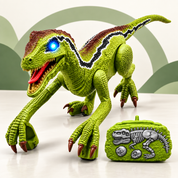 Variante Verde do dinossauro velociraptor com controle remoto