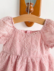 Vestido Bebê Manga Bufante Floral 3D Decote Quadrado 004 Vestido Menina 23 Kabannas 