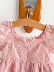 Vestido Bebê Manga Bufante Floral 3D Decote Quadrado 004 Vestido Menina 23 Kabannas 