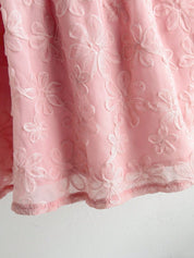 Vestido Bebê Manga Bufante Floral 3D Decote Quadrado 004 Vestido Menina 23 Kabannas 