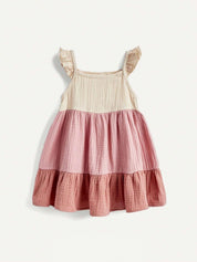 Vestido Bebê Menina Alcinha Musselina 004 Vestido Menina 31 Kabannas Rosa 1-3 Meses 