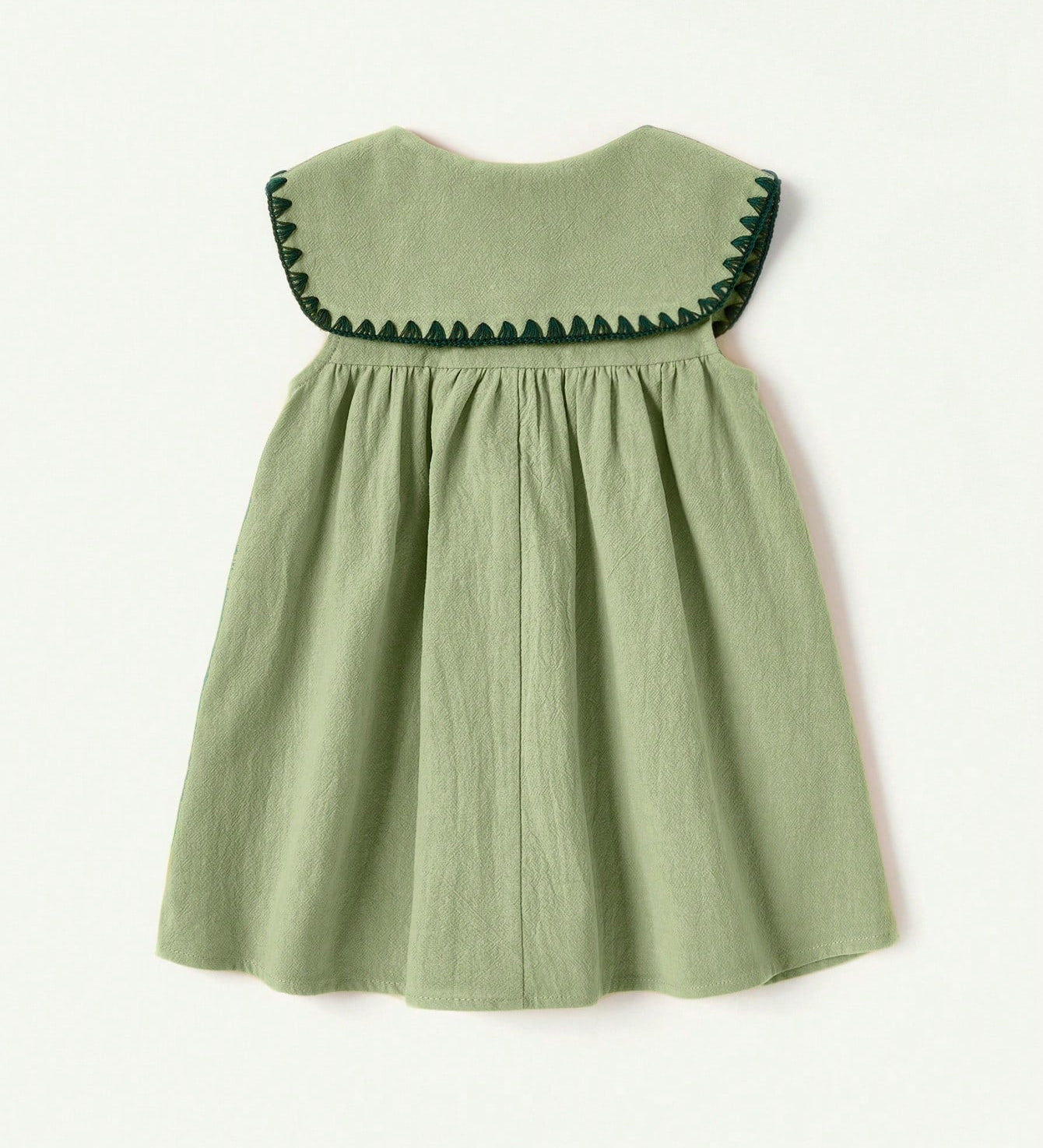 Vestido Bebê Menina em Algodão Gola Bordada Floral com Botões 003 Vestido Menina 17 Kabannas 