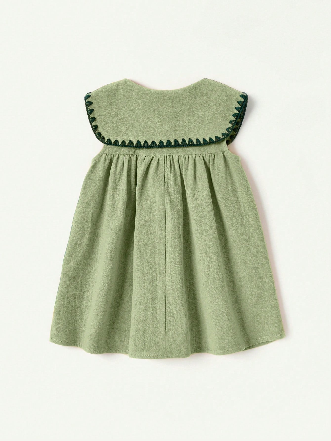 Vestido Bebê Menina em Algodão Gola Bordada Floral com Botões 003 Vestido Menina 17 Kabannas 
